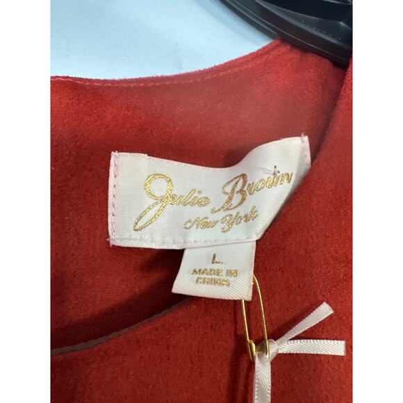 Julie Brown Faux Suede Dress Size L NWT Tri-Color Sleeveless Shift Colorblock - Picture 4 of 8